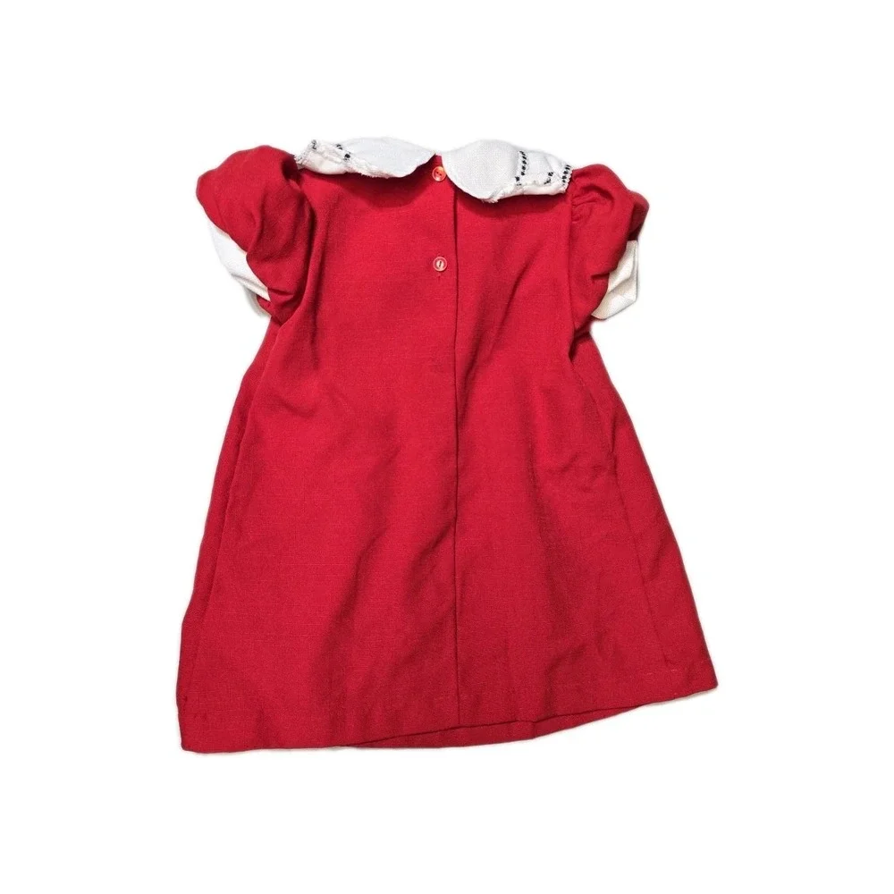 vintage girls piccolo pleated red bibbed dress‎ with floral size 3t Lot Of 4